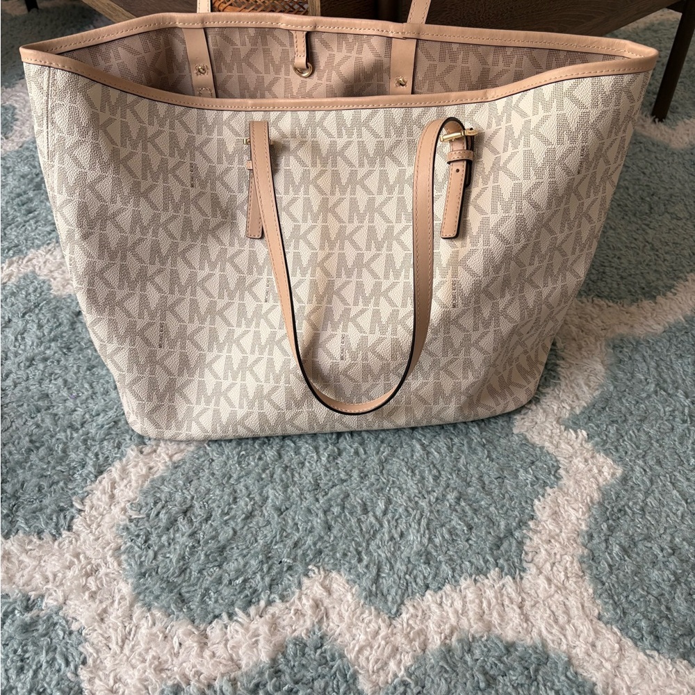 Michael Kors Beige and Tan Signature Tote